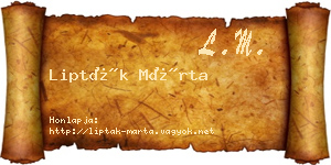 Lipták Márta névjegykártya