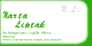 marta liptak business card